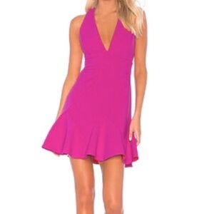 BCBGMAXAZRIA Magenta Fit & Flare Mini Dress